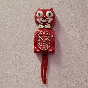 SUPER RARE JEWELED 75th Anniversary Red Kit-Cat Klock Clock